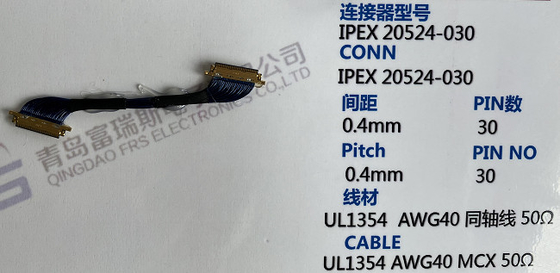 30 Pin собрания электрической проводки 0.4mm Pin Pin 50 LVDS 40 привязывает ультра тонкую черную куртку