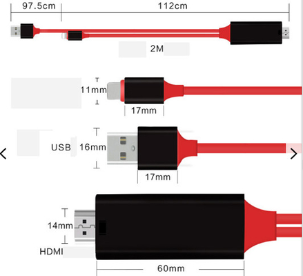 8 кабель сборки кабеля 1080p Pin 2m HDMI аудио к Hdmi на IPhone 13 13Plus
